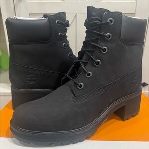 Timberland Kinsley Mid Lace Up Boot Waterproof Black Nubuck Women's 9